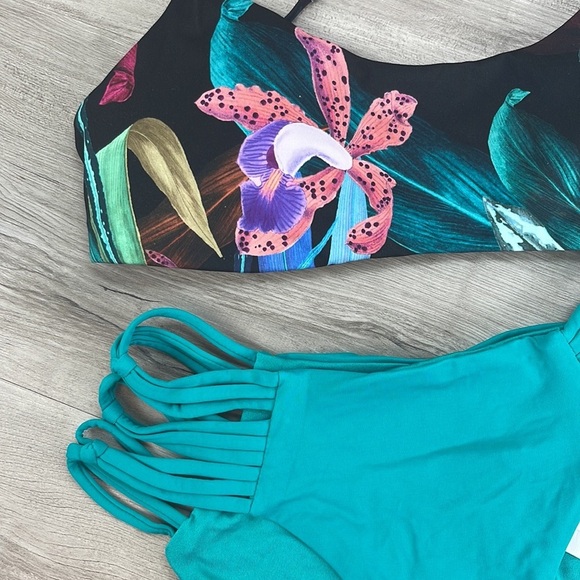☀️HURLEY☀️ ORCHID SNACK Adjustable SALTWATER SOUDS BOULDERS BOTT BIKINI SET - Picture 7 of 12